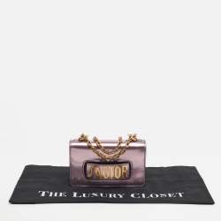 Pre Owned Dior Pink Patent Leather Mini J'Adior Chain Flap Bag