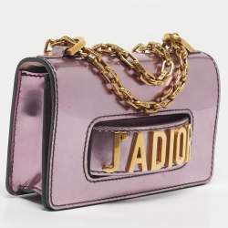 Pre Owned Dior Pink Patent Leather Mini J'Adior Chain Flap Bag