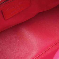 Pre Owned Dior Orange Pink Medium Bicolor Lambskin Cannage Lady Dior