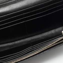 Pre Owned Dior Black Iridescent Cannage Patent and Leather Lady Dior Chain Flap Wallet