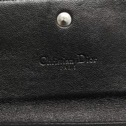 Pre Owned Dior Black Iridescent Cannage Patent and Leather Lady Dior Chain Flap Wallet