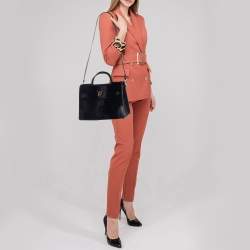 Pre Owned Dior Dark Blue Calfhair and Leather Medium Diorever Tote