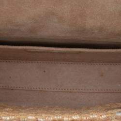 Pre Owned Dior Brown Medium Tweed Cannage Lady D Joy