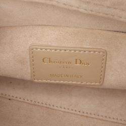 Pre Owned Dior Brown Medium Tweed Cannage Lady D Joy