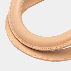 Pre Owned Dior Beige Medium Lambskin Cannage Contrast Stitch Lady Dior