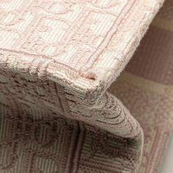 Pre Owned Dior Pink Medium Oblique Embroidered Canvas Book Tote