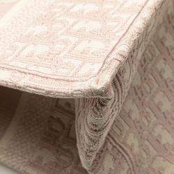 Pre Owned Dior Pink Medium Oblique Embroidered Canvas Book Tote