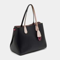 Pre Owned Dior Black/Pink Leather Small Dior Addict Tote