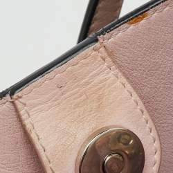 Pre Owned Dior Black/Pink Leather Small Dior Addict Tote