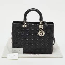مملوكة مسبقًا Dior Black Cannage Leather Large Lady Dior Tote