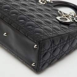 مملوكة مسبقًا Dior Black Cannage Leather Large Lady Dior Tote