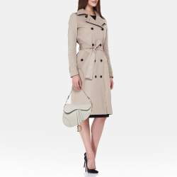 Pre Owned Dior Off White Leather Saddle Shoulder Bag