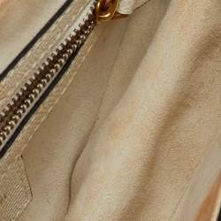 Pre Owned Dior Off White Leather Saddle Shoulder Bag