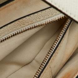 Pre Owned Dior Off White Leather Saddle Shoulder Bag