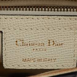 Pre Owned Dior Off White Leather Saddle Shoulder Bag