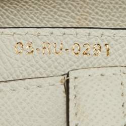 Pre Owned Dior Off White Leather Saddle Shoulder Bag