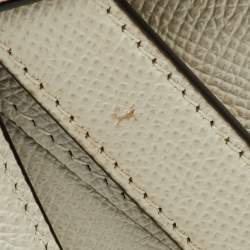 Pre Owned Dior Off White Leather Saddle Shoulder Bag