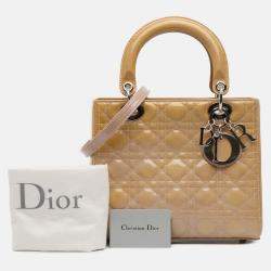 Pre Owned Dior Medium Patent Cannage Lady Dior