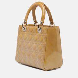 Pre Owned Dior Medium Patent Cannage Lady Dior