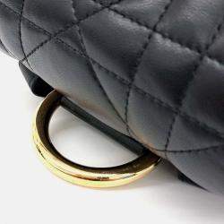 Pre Owned Dior Black Leather Caro Backpack
