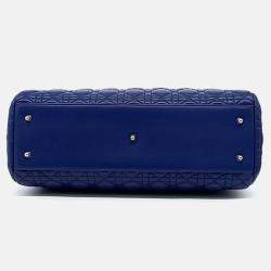 Pre Owned Dior Blue Leather Cannage shoulder bag