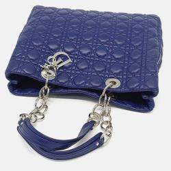Pre Owned Dior Blue Leather Cannage shoulder bag