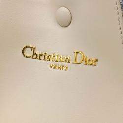 Pre Owned Dior Beige/Blue Calf Leather Cotton Signature Bucket Bag