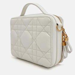 Pre Owned Dior Cream Leather Caro Box Bag