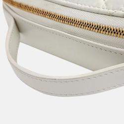 Pre Owned Dior Cream Leather Caro Box Bag