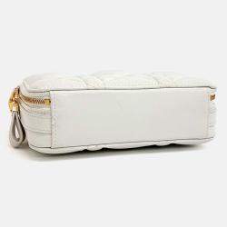 Pre Owned Dior Cream Leather Caro Box Bag