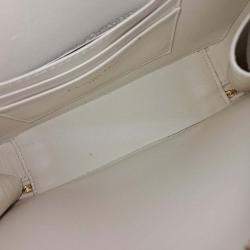 Pre Owned Dior Cream Leather Caro Box Bag