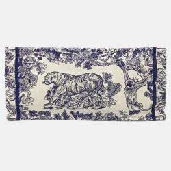 Pre Owned Dior Beige/Navy Blue Canvas Book Tote Bag