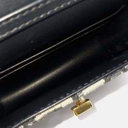 Pre Owned Dior Navy Blue Fabric Oblique Miss Caro Micro Crossbody Bag