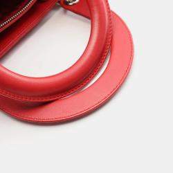 Pre Owned Dior Lady Dior Large Red Leather Tote Bag