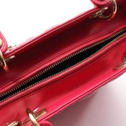 Pre Owned Christian Dior Lady Red Leather Handbag