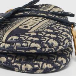 Pre Owned حقيبة سرج ديور جلد رمادي