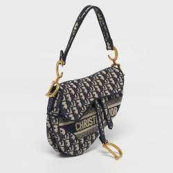 Pre Owned حقيبة سرج ديور جلد رمادي