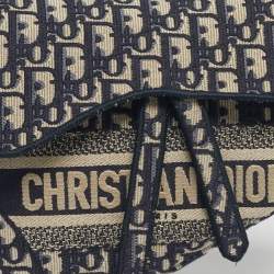 Pre Owned حقيبة سرج ديور جلد رمادي