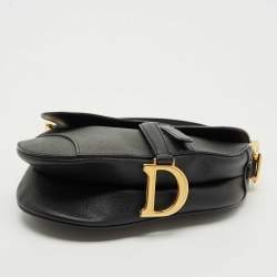مملوكة مسبقًا Dior Black Leather Saddle Bag