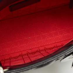 Pre Owned Dior Black Cannage Leather Small Lady Dior Tote