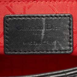 Pre Owned Dior Black Cannage Leather Small Lady Dior Tote