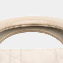 Pre Owned Dior Silver Mini Iridescent Lambskin Cannage Lady Dior