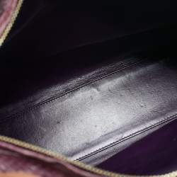 Pre Owned Dior Purple Python Large Lady Dior Tote