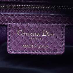 Pre Owned Dior Purple Python Large Lady Dior Tote