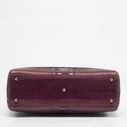 Pre Owned Dior Purple Python Large Lady Dior Tote