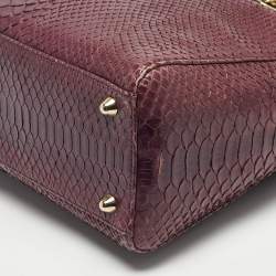 Pre Owned Dior Purple Python Large Lady Dior Tote