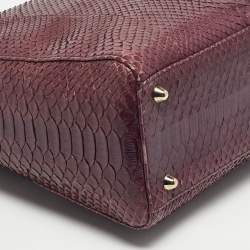 Pre Owned Dior Purple Python Large Lady Dior Tote