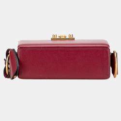 Pre Owned Dior Red Lambskin Dioraddict Lockbox Crossbody