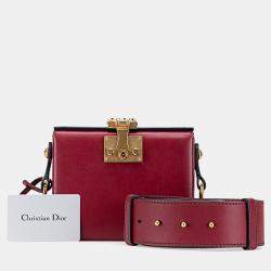 Pre Owned Dior Red Lambskin Dioraddict Lockbox Crossbody