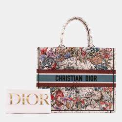 Pre Owned Dior Multicolor Large Embroidered Canvas Zodiac Book Tote